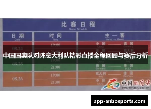 中国国奥队对阵意大利队精彩直播全程回顾与赛后分析